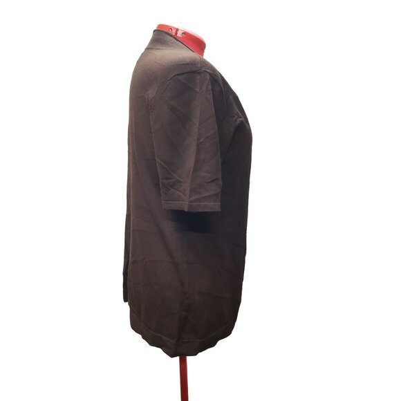 Chico's Brown Open-Front Cardigan, Size 2 Large, Short Sleeve, Rayon Nylon Blend - Picture 4 of 7